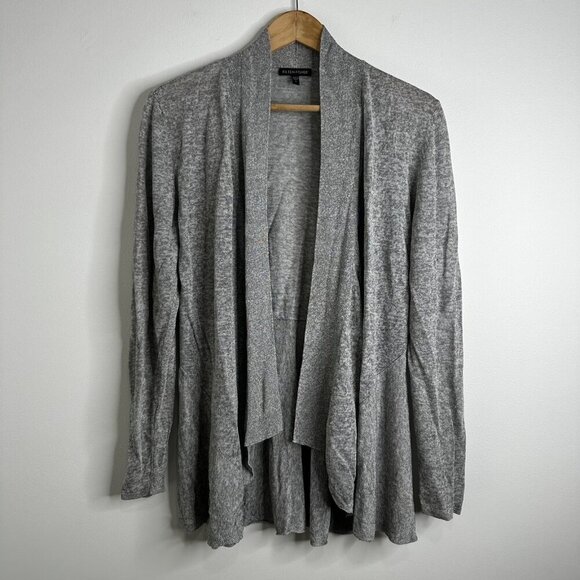 Eileen Fisher Cardigan Womens S Gray Linen Blend Open Front Lightweight Sweater - Picture 1 of 9